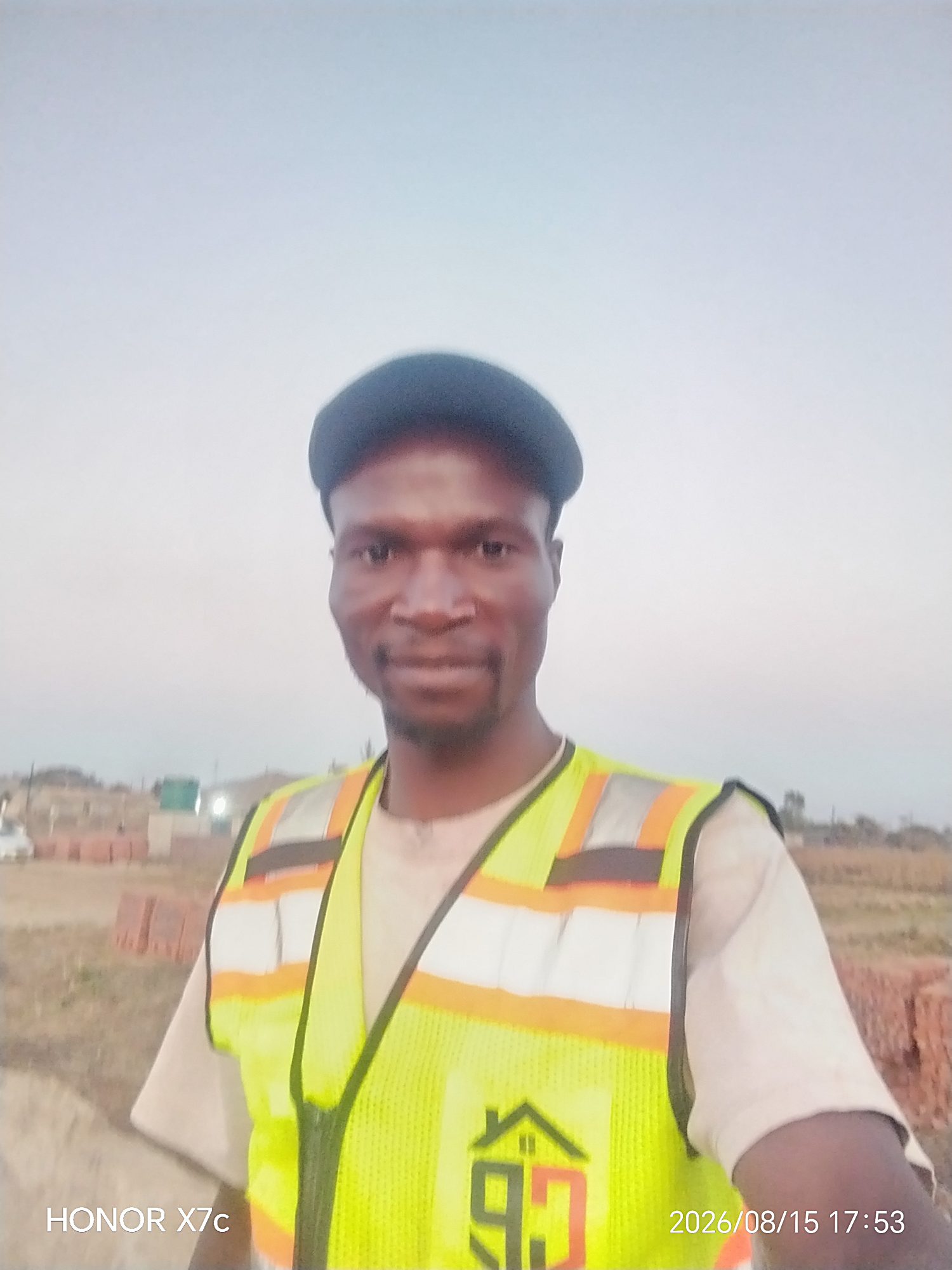 Founder of Chepst Construction Projects on a building site in Harare